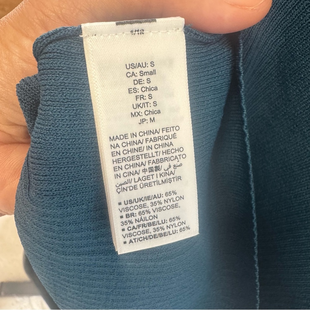Teal Button-Up Ribbed Women Top - Picture 8 of 10